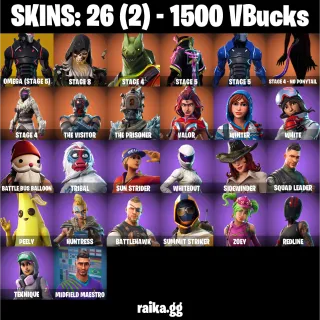 [PC/PSN/XBOX] — 26 Skins | Omega (Stage 5), Frozen Axe | 14 EX | 1500 VB | FA