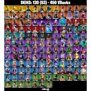 Fortnite Account — 139 Skins | OG STW | Gold Midas, Gold Brutus, Gold Meowscles | Tart Tycoon + Rainbow Racer | 78 EX | FA 