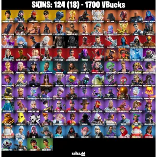 [PC/PSN/XBOX] — 124 Skins | Xander, Rainbow Racer, Black Eternal Knight, Ageless Champion | 76 EX | 1700 VB | FA