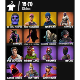 [15 Skins] | [PC/PSN/XBOX] | OG Skull Trooper 💎 Take The Elf 💎 Reaper 💎 Snowflake 💎 Ride The Pony | FA ✅