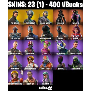 🎮 Fortnite Account — 23 Skins | The Reaper + Elite Agent | Rogue Agent | Dark Voyager + Omega | Orange Justice | 20 EX | FA ✅
