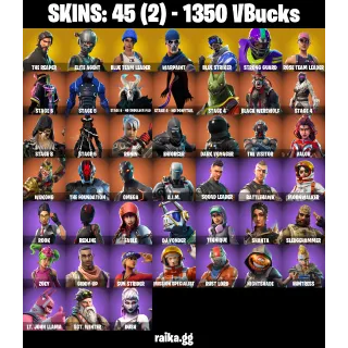 [PC/PSN/XBOX] |  Fortnite Account — 45 Skins | OG STW | The Reaper + Elite Agent | Take The L | 1350 VB | 47 EX