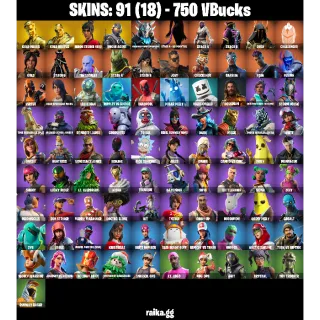 🎮 Fortnite Account — 91 Skins | Gold Midas ✨ + Gold Brutus | Boogie Down | 750 VB | 47 EX