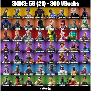 🎮 Fortnite Account — 56 Skins | The Reaper + Elite Agent | Omega (Stage 5) | Blue Team Leader | Orange Justice 