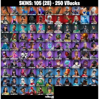 🎮 Fortnite Account — 105 Skins | Magmatic Mizuki (Cover-up Off) + Cube Queen | Lara Croft | Gold Eternal Knight | 30 EX