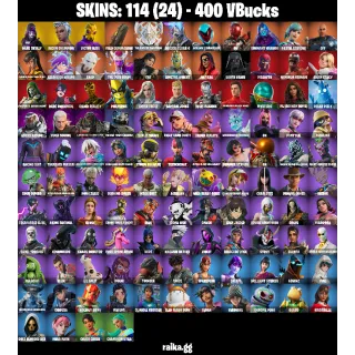 🎮 Fortnite Account — 114 Skins | Dark Skully + Recon Champion | The Ageless Champion | 400 VB | 32 EX | FA ✅