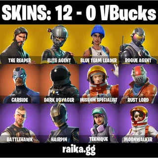 🎮 Fortnite Account – [12 Skins] | [PC/XBOX] |  The Reaper 💀 | Take The L | Elite Agent | Blue Team Leader | FA ✅