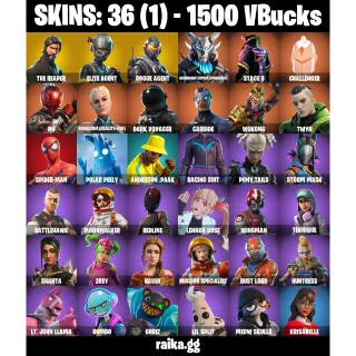 [PC/PSN/XBOX] |  Fortnite Account — 36 Skins | The Reaper + Elite Agent | Take The L | 1500 VB | 19 EX
