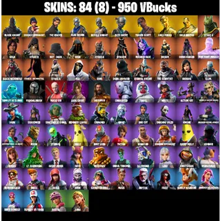 🎮 Fortnite GRAIL Account – 84 Skins | PC/PSN/XBOX | Black Knight | Sparkle Specialist | Travis Scott | The Reaper | Floss ⚡