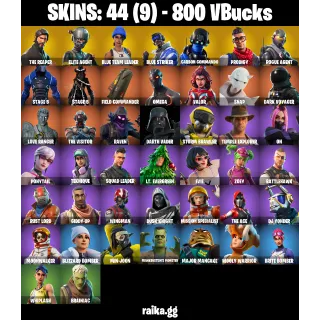 🎮 Fortnite Account — 44 Skins | The Reaper + Elite Agent | Blue Team Leader | Take The L | 40 EX