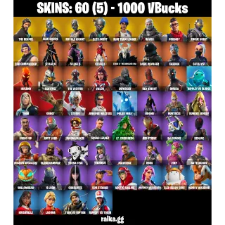🎮 Fortnite Account — 60 Skins | The Reaper ✨, Blue Squire | Take The L | 1000 VB | 41 EX
