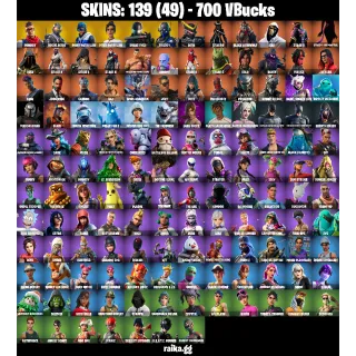 [PC/PSN/XBOX] — 139 Skins | Merry Mint Axe ✨ , Lara Croft, Wolfpack | 59 EX | 700 VB | FA