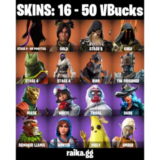 🎮 Fortnite Account — 16 Skins | Stage 4 (NO PONYTAIL) + GOLD | Ruin + The Prisoner | Flex On ’Em | 10 EX | FA ✅
