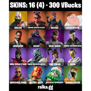 🎮 Fortnite Account – [16 Skins] | [PC/PSN/XBOX] |  Kratos | Leviathan Axe  | John Wick  | FA 