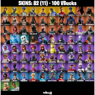 [PC/PSN/XBOX] — 82 Skins | OG STW, The Reaper, Elite Agent, Blue Team Leader, Take The L, Merry Mint Axe | 65 EX | FA