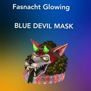 Fasnacht Glowing Blue Devil Mask 