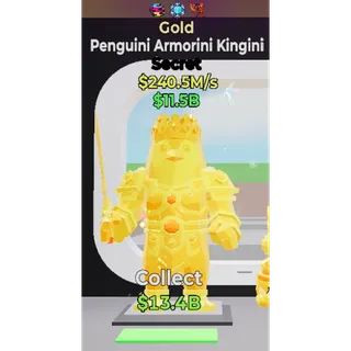 Fortnite Steal the Brainrot - Gold Penguini Armorini Kingini