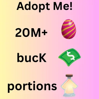20M Candy Egg, Bucks, Potions Pets & Much More 