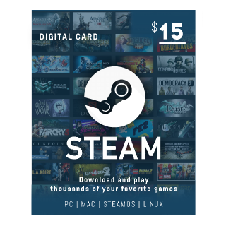 Steam Gift Card 15$ USD (Instant Delivery) - Steam Cartões de Presente ...