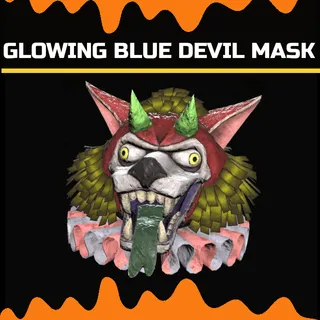 glowing blue devil mask
