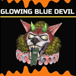 fasnacht glowing blue devil mask