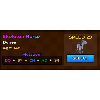 SKELETON HORSE /W 14 MUTATIONS AND MAX SPEED | RAISE ANIMALS
