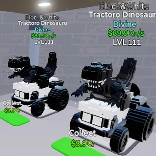 X2 Tractoro Dinosauro Black & White BUNDLE - GO UP FOR BRAINROTS