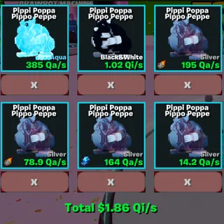 Bundle x6 Pippi Poppa Pippo Peppe - GO UP FOR BRAINROTS
