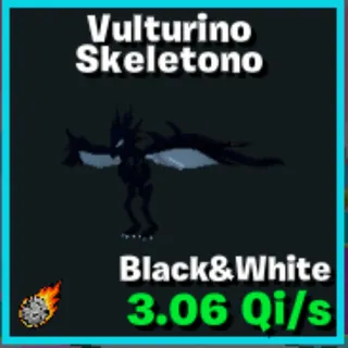 Black & White Vulturino Skeletono 1 TRAIT - GO UP FOR BRAINROTS
