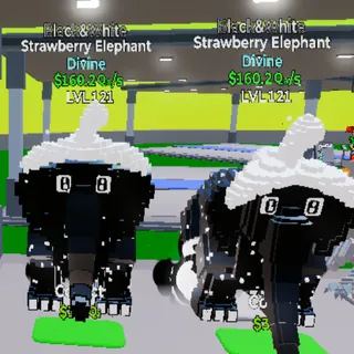 x2 strawberry Elephant black & White - GO UP FOR BRAINROTS