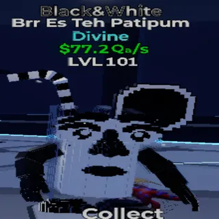 Brr Es Teh Patipum Black & White - GO UP FOR BRAINROTS