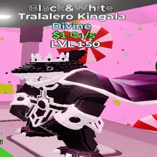 Tralalero Kingala Black & White 1Qi/s - GO UP FOR BRAINROTS