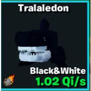 black & white Tralaledon 1 trait  - GO UP FOR BRAINROT