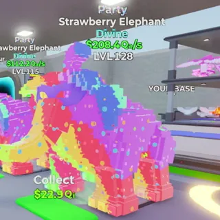 Strawberry elephant Party 208.4Qa/S - GO UP FOR BRAINROTS