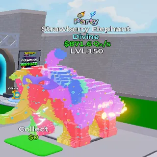 Party Strawberry Elephant 2 TRAITS - GO UP FOR BRAINROT