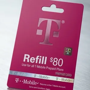 $80.00 USD T-Mobile Prepaid Refill Card