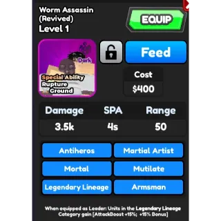 All Star Tower Defense (ASTD) - Worm Assassin (Wormji) Revived