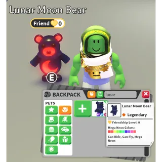 Lunar Moon Bear - Mega Neon Can Fly Can Ride / MFR - Legendary / Fast delivery!