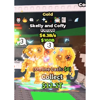 Gold Skelly and Coffy / Vampire Skeleton Trait! - 6.3B/s - Secret 10 Traits M4X / Fast delivery!
