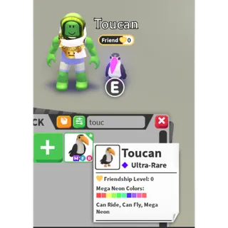 Toucan - Mega Neon Can Fly Can Ride / MFR - Ultra-Rare / Fast delivery!