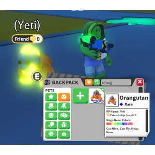 Orangutan - Mega Neon Can Fly Can Ride / MFR - Rare / Fast delivery!