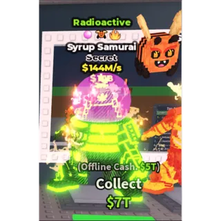 Radioactive Syrup Samurai / Rare Bee Pet Trait! - 144M/s - Secret - Bubblegum - Bee - Fire 1M / Fast delivery!
