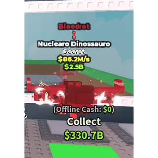 Bloodrot Nuclearo Dinossauro / Rare Tie trait! - 86.2M/s - Secret - Tie 10M / Fast delivery!