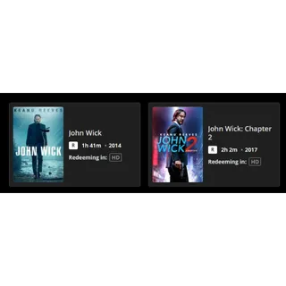 John Wick Double Feature (2014-2017) HD MOVIES ANYWHERE CODE