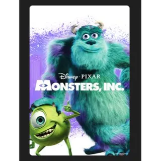 DISNEY PIXAR MONSTERS INC (2001) 4K UHD MOVIES ANYWHERE CODE