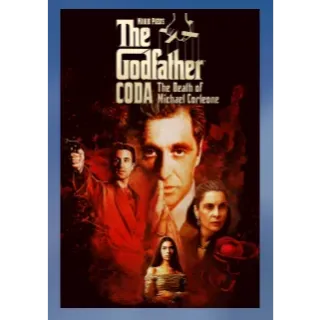 The Godfather, Coda: The Death of Michael Corleone (1990) HD APPLE TV / FANDANGO CODE