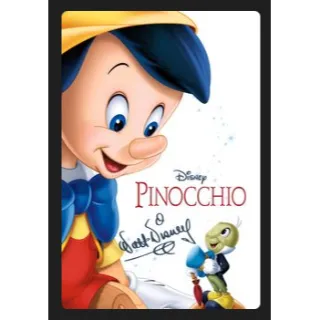 DISNEY Pinocchio (1940) SIGNATURE EDITION HD MOVIES ANYWHERE CODE