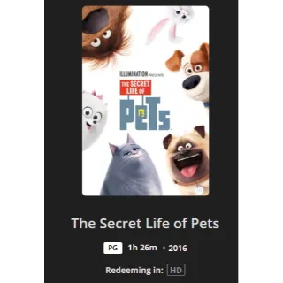 THE SECRET LIFE OF PETS HD CODE