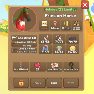 Chestnut Elf Friesian