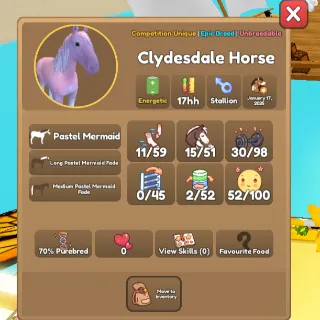 Pastel Mermaid Clydesdale Horse